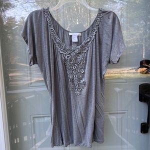 Design History Boho Top - Women’s M, Gray